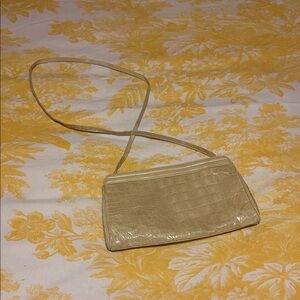 Vintage Cream Crocodile-Embossed Women's Bag